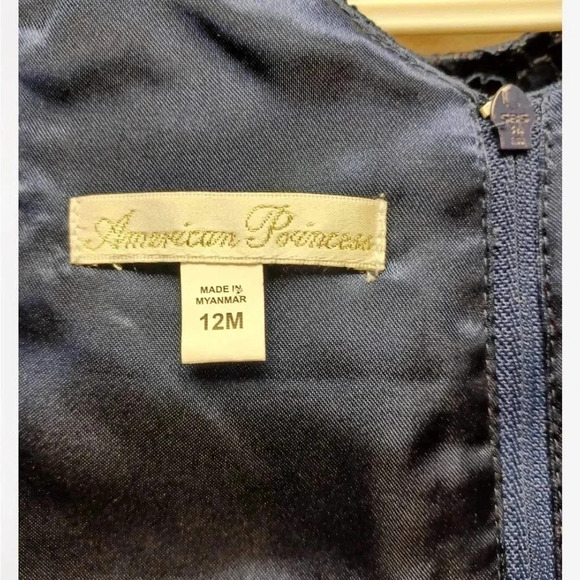 American Princess Blue And  White Tulle Dress Size 12M - Picture 8 of 8